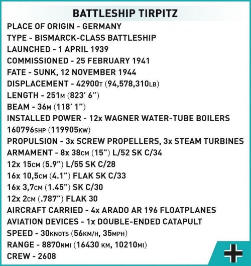 COBI Battleship Tirpitz Executive Edition 4838