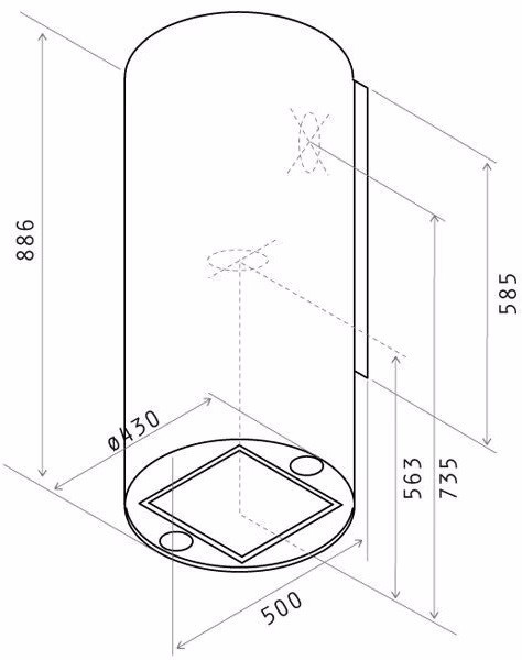 Elica Tube Pro BL/MAT/A/43