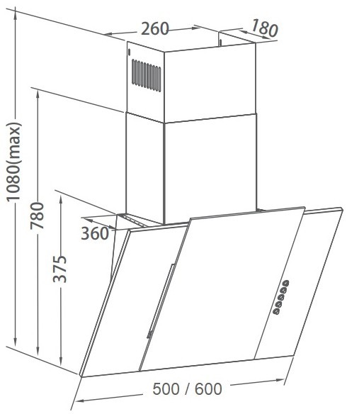 Pyramida NVX 60 800 B WH