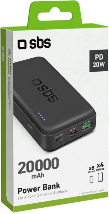 SBS Multi-Port Power Bank 20W 20000