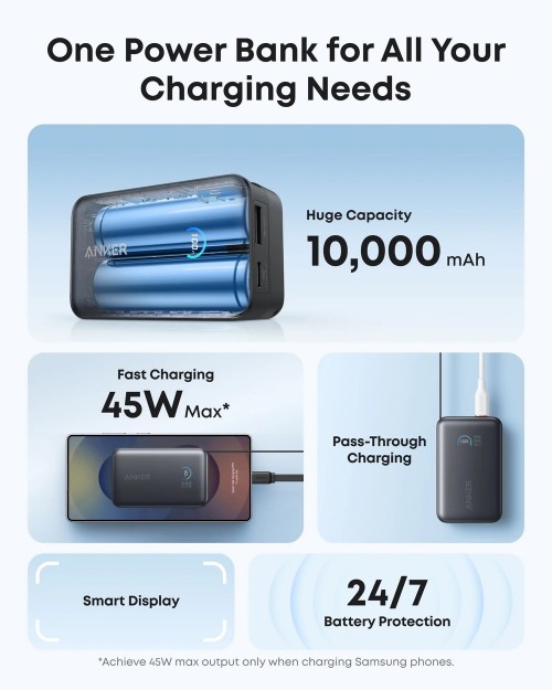 ANKER Nano Power Bank 45W 10000 USB-C Cable