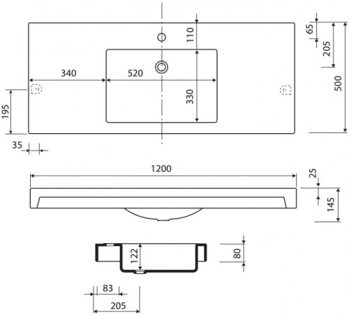 Чертеж с размерами