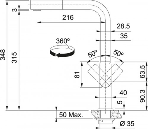 Franke Mythos Pull Out 115.0547.853