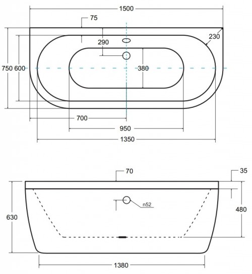 Besco Vista 150x75 WKV-150-WS