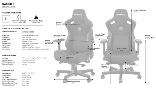 Anda Seat Kaiser 3 L Fabric