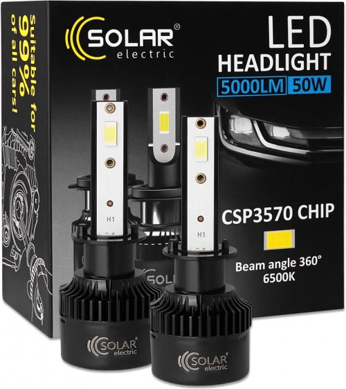 Solar LED H1 6500K 5000Lm 50W 2pcs
