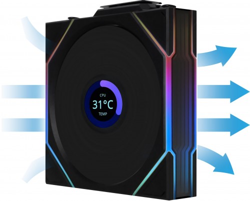 Lian Li Uni Fan TL120 LCD Wireless 3-pack Black