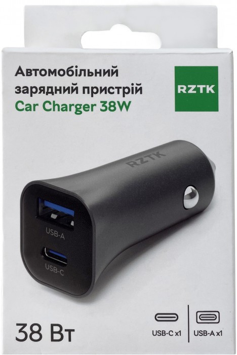 RZTK Car Charger 38W USB-A + USB-C