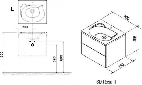 Ravak SD Rosa II 600