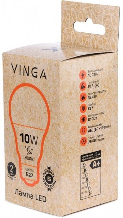 Vinga A60 10W 3000K E27