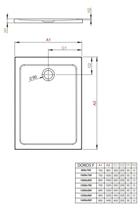 Radaway Doros F SDRF9070-01