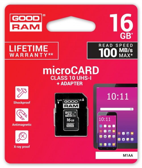 GOODRAM microSDHC 100 Mb/s Class 10 16Gb