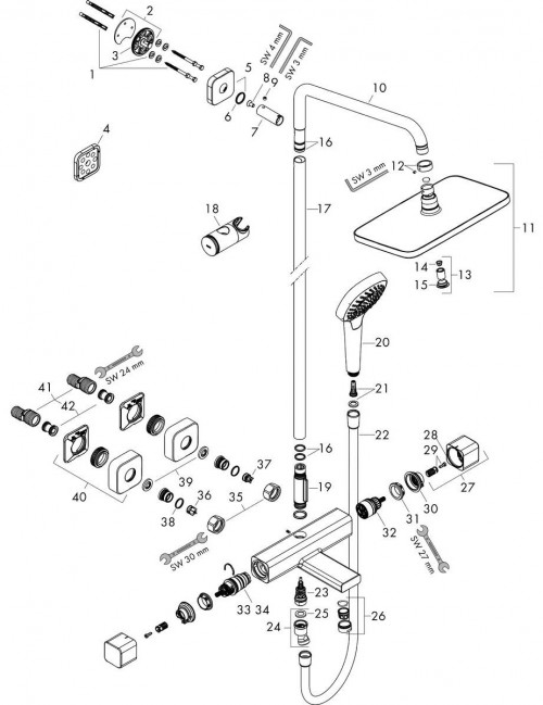 Hansgrohe Croma E Showerpipe 280 27687000