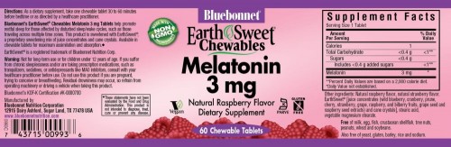 Bluebonnet Nutrition Earth Sweet Chewables Melatonin 3 mg