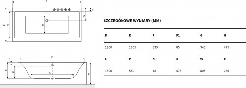 Excellent Pryzmat Slim 180x80 WAEX.PRY18WHS