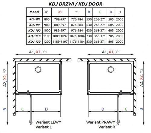 Radaway Essenza Pro KDJ 110Rx120