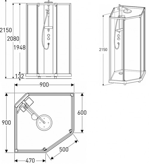 Ido Showerama 10-5 Comfort 90x90 558.122.00.1