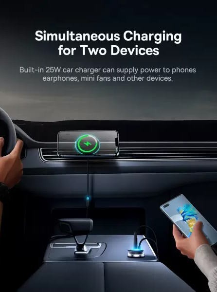 BASEUS CW01 Magnetic Wireless Charging Car Mount USB