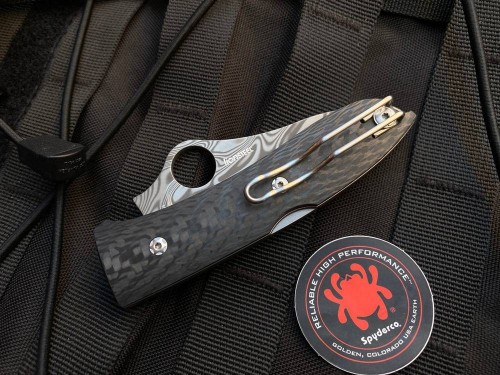Spyderco Spyopera Carbon Damascus