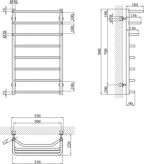 KRONER Kaskad Trapetsiya 530x900 CV018544