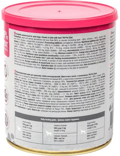 Pet Chef Premium Adult Beef 800 g