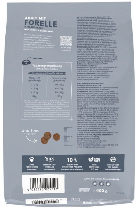 Bosch Sanabelle Life Adult Trout 400 g