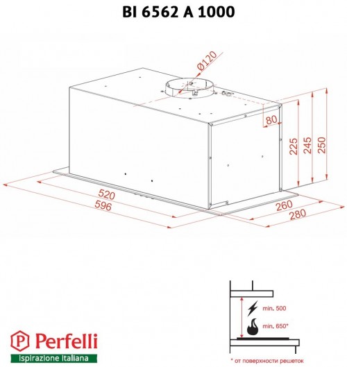 Perfelli BI 6562 A 1000 GF LED Glass