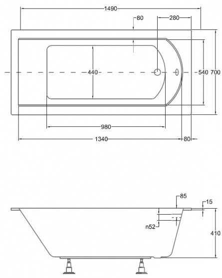 Besco Shea Slim 150x70