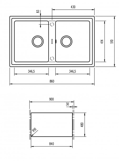 Teka Stone 90 B-TG 2B 860x510 мм