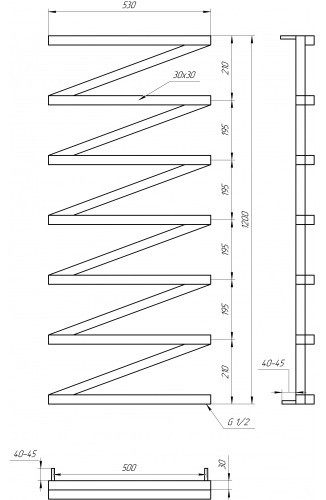 Genesis Aqua Zigzag 530x1200