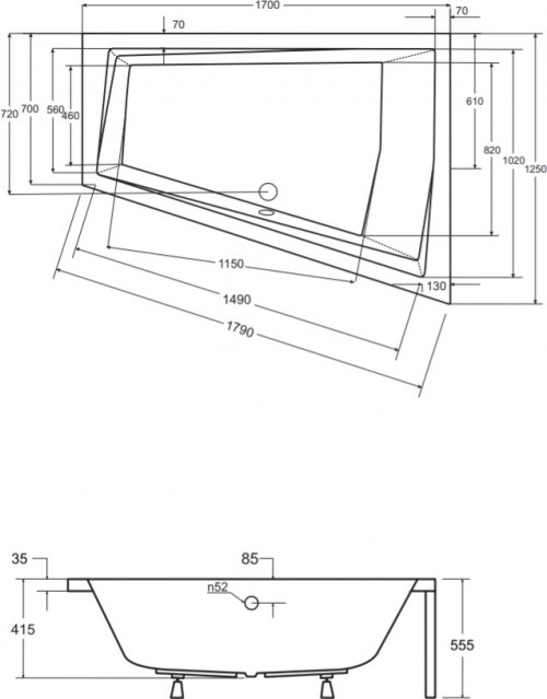 Besco Intima Duo 170x125 WAID-170-NP