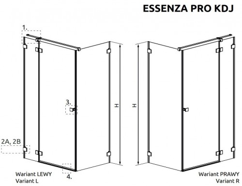 Radaway Essenza Pro KDJ 80Lx70