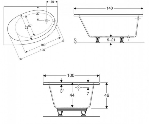 Geberit Selnova 140x100 554.270.01.1