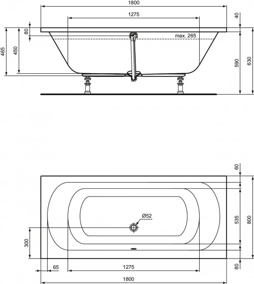 Ideal Standard Hotline New 180x80 K275001