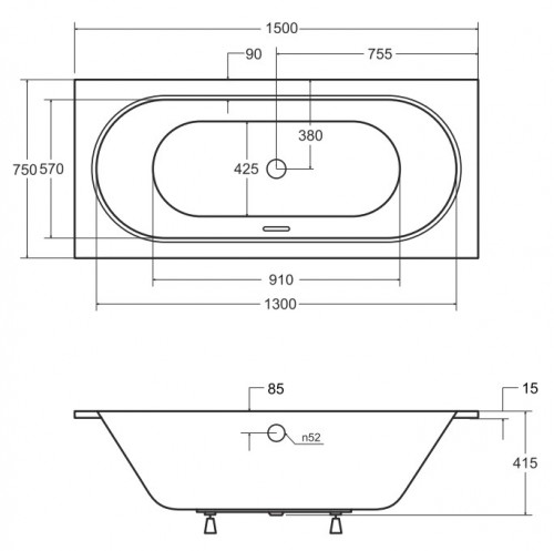 Besco Vitae Slim+ 150x75 WAV-150-S+