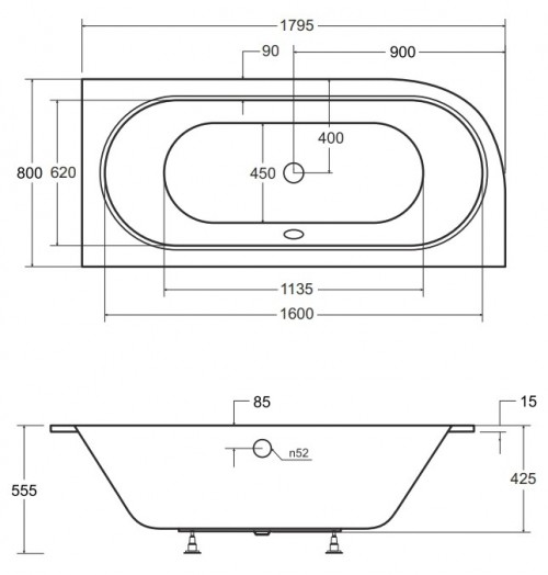 Besco Avita Slim+ 180x80 WAV-180-NPP