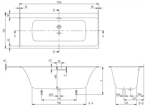 Villeroy & Boch Subway 3.0 170x75 UBQ170SBW2TDV-01