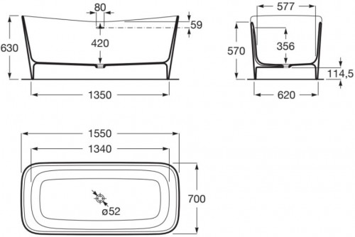 Roca Maui Square 155x70 A248502000