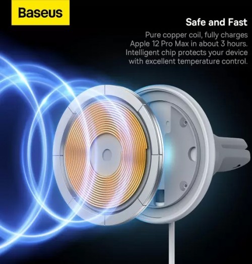 BASEUS CW01 Magnetic Wireless Charging Car Mount USB