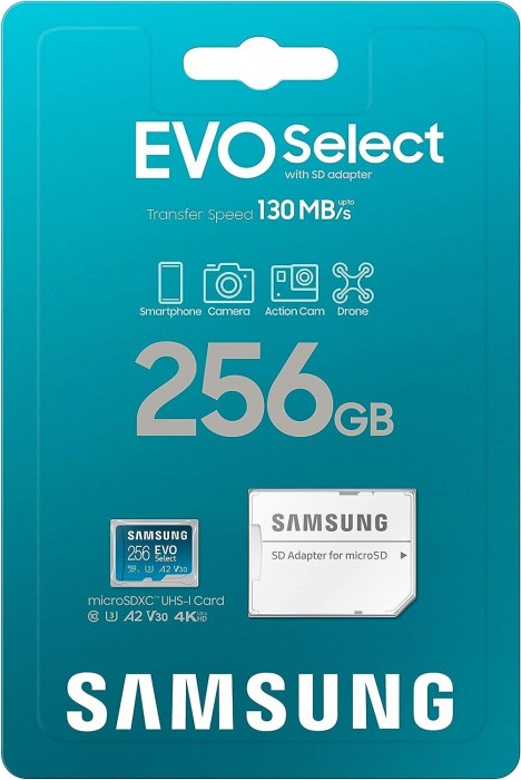 Samsung EVO Select microSDXC + Adapter 256Gb