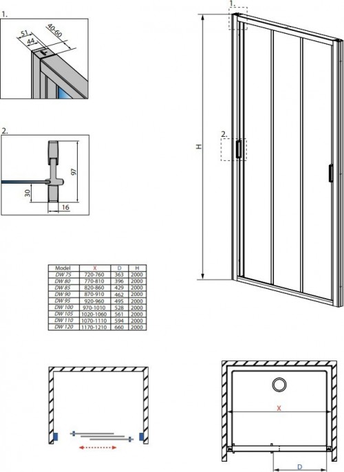 Radaway Evo DW 75 335075-01-01