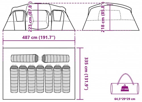 VidaXL Family Cabin 9-Person