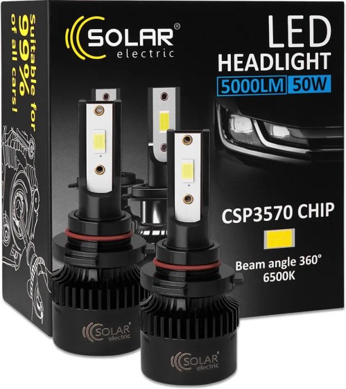 Solar LED HB3 6500K 5000Lm 50W 2pcs