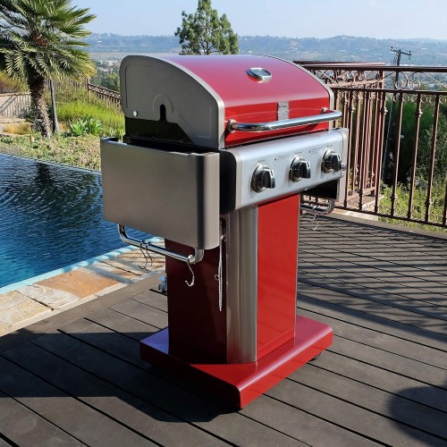 Kenmore 3-Burner Compact Gas Grill with Foldable Sides