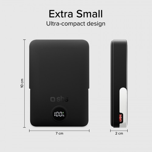 SBS Wireless Power Bank with Stand and LCD 10000