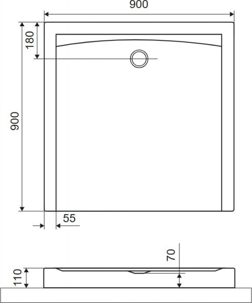 Excellent Forma Compact X 90x90 BREX.1402.090.090.WHC
