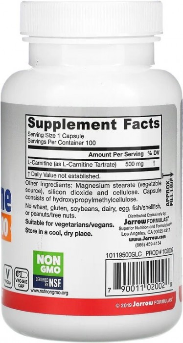 Jarrow Formulas L-Carnitine 500 mg 50 cap