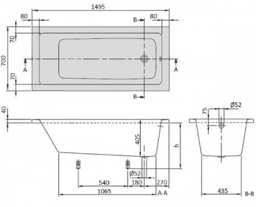 Villeroy & Boch Targa Plus Mono 150x70 UBA150NES2V-01