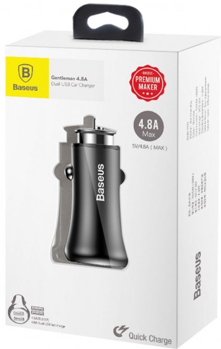 BASEUS Gentleman Dual USB 4.8A Car Charger