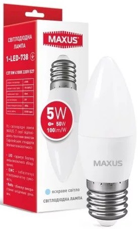 Maxus 1-LED-738 C37 5W 4100K E27